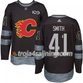 Calgary Flames tröja Mike Smith 41 1917-2017 100th Anniversary Adidas Svart Authentic - NHL Tröjor Herr